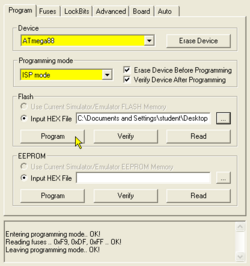 Programovanie procesora v AVR ISP